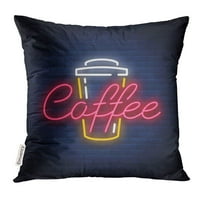 Sažetak kafe Neonski znak u stilu Svjetla noć arome baca bacajte jastučnicu za jastuk