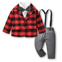 SNGXGN Baby Boy odjeća tiskana dugih rukava hlače hlače set odjeće za dječake, crvena, veličina 110