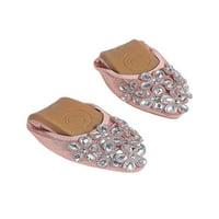Gomelly Dame Flat Cipele Scansy Toe Haljina cipela na stambenima prozračne natike ženske žene ružičaste