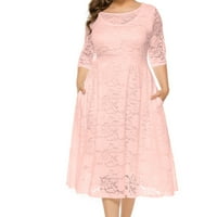 BDFZL haljine za ženske trendove za žene V-izrez Split vilica mala repa dugačka haljina puna haljina ružičasta xxxl