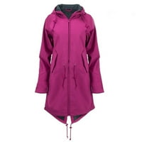 Kaputi kiša ženska dukserica duga jakna od solidnog vjetra vodootporni vanjski kaput za žene kapute