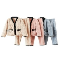 Žene Mekane ruke pidžamas zimska zgušnjava Soft SHERPA odjeća za spavanje za spavanje dolje s toplim noćnim nosačem M-XXL
