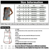 Ženski vrhovi grafički otisci s V-izrezom Print Rezervoalni modni ženski majica bez rukava TUNIC TUNIC