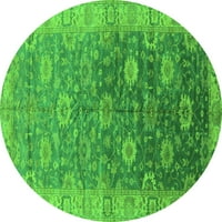 Ahgly Company u zatvorenom okrugli orijentalni zeleni tradicionalni prostirke područja, 3 'runda