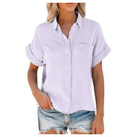 Wozhidaose ženske vrhove ženske labave gumb duga košulja pamučne dame casual vrhovi majica majica za
