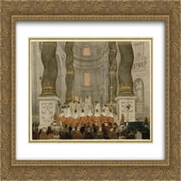 Jean Auguste Dominique Inngres Matted Gold Ornate Ornate Papska ceremonija papske papske papske tempone