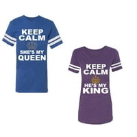 Držite mirni kralju kraljevsku kralju Unise par koji odgovaraju majicama pamučnog dresa u obliku kontrastnih