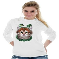 Irski mačji ljubavnik Kitten slatka st pattys ženska majica dugih rukava Brisco brendovi