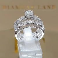 PJTEWAWE Nakit za tijelo SAD na srebrno obećavanje Prsteni delikatni dizajn Knot Set Diamond Modni prsten
