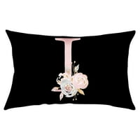 Njoeus jastuk pokriva engleski abeceda ANW cvjetni jastučnici na crnoj boji jastuk na klirensu