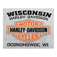 Muška majica, majica s dugim rukavima, baština h-d siva 30296638, Harley Davidson