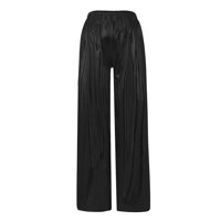 Ženske jesenske i zimske modne povremene hlače elastične hlače na širokim nogama Black XXL