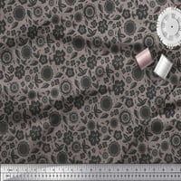 Soimoi Grey Japan Crepe saten tkanina umjetnička cvjetna dekor tkanina Široka