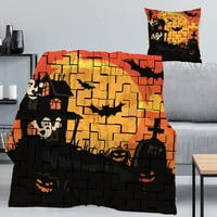 Halloween Dekorativni pokrivač s jastukom, čudovište pokrivač za spavaću sobu kućni dom Halloween Dekor,