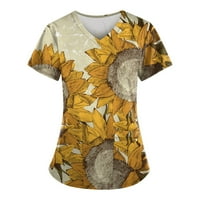 Ženske košulje Ženska modna proljetna i ljetno ulje slikanje Print V-izrez kratkih rukava s džepovima