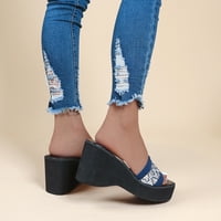 Papuče za žene dame moda šarena tkanina površina površine otvorene nožne cipele na cipelama debele sandale