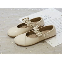 Zodanni Djevojka Flatovi Uniformne princeze cipele zatvorene cipele s cipelama Marija Jane Sandale vjenčano lagano cvijeće Dekor bež 11,5little djeca