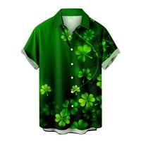 HFYIHGF MENS Dnevna majica St.Patrick spušta kratki rukav Vintage Bowling Havajske majice Irski dijelovi