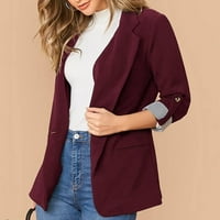 HVYesh ženski rukav blejler casual notch lapel dugme košulja kanšinska jakna kaput trendi solidan otvoreni