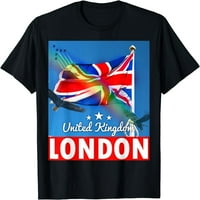 Vintage London England Velika Britanija Suvenir Poklon Velika Britanija zastava Majica Crna 2x-Large