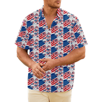 4. jula muška havajska majica USA Nacionalna majica zastava Grafički 3D košulja plus veličina dnevnog kluba kratkih rukava odjeća za ispis Odjeća osnovno pretjerano