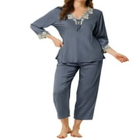 Allegra K Ženska pidžama setovi za spavanje Sleep Meko ženski noćni saloni