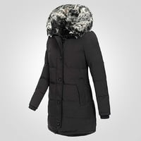 Jakne kaputi za žene dugih rukava modni kaputić sa kaputima -Fur 'zimska topla unutar podstavljene jakne