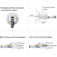 Mini prekidač za senzor Mini kretanja 110-220V PIR senzor pametno otkrivanje vremenskog odlaganja podesivi