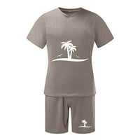 Hanas muške proljeće ljeto casual moda havajska tropska plaža tiskana okrugla vrata kratkih kratkih