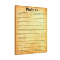 Zidovi pisma Psalam 63: Poglavlje Zlatna Biblijska platna Christian Wall Art Spremna za objesiti neograničene