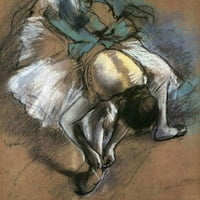 Plesačica Podešavanje njenog papuča - platnene ili fino štampane zid Art