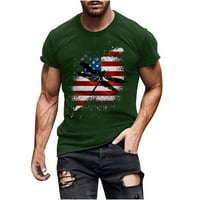 Muška američka zastava Majica Patriot Cheee 4. jula Izjavna vežbanje T-majice Print Sport Majica Crewneck
