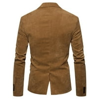 Wendunide Blazers & Suit Jackets za muškarce Muška jesen zima casual corduroy tanki dugi rukav kaput
