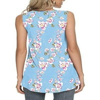 Žene cvjetne tunike vrhove ljetna majica bez rukava dame casual labava bluza