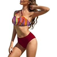 Ženski modni modni seksi vrat Halter vitke kaiševe Split kupaći kostim