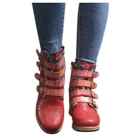 Ženske koljena High Boots istaknuta modna klirens Vintage Crveno veliko tiskano evropsko i američko