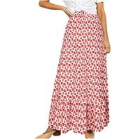 Viadha Maxi suknje za žene Ljetna modna tiskana suknja Visoka struka duge haljine boemske a-line suknje na klirensu