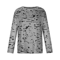 TEJIOJIO Ljetni štednju radničke modne žene Print dugih rukava Udobno prozračne košulje za prozračnu majicu
