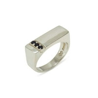 Britanci napravio 9k bijeli zlatni prirodni safir muški prsten za mins - Opcije veličine - veličine