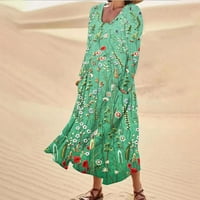Sinimoko ženske casual labave sandress duge haljine bez rukava sa rukavima maxi ljetne haljine za plažu