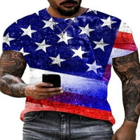 LUMENTO MENS T majice kratki rukav majica Dan neovisnosti Ljetni vrhovi Men Casual Bluza Patriotska