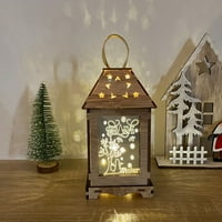 TEMACD Drveni LED ručni fenjer DISPLY DISPLY PALL SLIKE BOŽIĆNI DECOR LAMP poklon