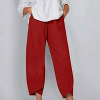 Ženske hlače na širokoj nozi Hlače Solidačna elastična struka Pravo salonske pantalone Ležerne prilike