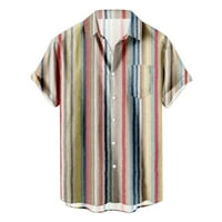 Muška modna bluza Top Tropic Style Print Hawaii Summer Majica Muška prugasta kratkog rukavska redovita
