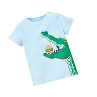 Dječaci s kratkim rukavima ljetna majica Slatki dinosaur Print Tops Crewneck Little Boys odjeću za 4