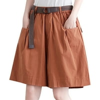 Puawkoer Ljeto u boji Casual široke hlače za noge Velike veličine Hlače Modne ženske hlače Vježbe Kratke
