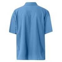 Dizajnerski proljetni ljetni muški povremeni pamuk pune boje majica kratkih rukava Loose majice plavi xxl