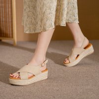Giligiliso sandale Ženske modne cipele Platforma otvorena nožni klizni klinovi sandale Cross remen za