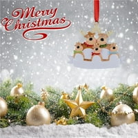Privjesak linita za božićno ukrašavanje drva Slatka jelena Diy Obiteljska smola Viseći ukras dekor Xmas