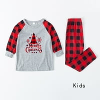Božićne pidžame za porodičnu porodicu Božićni PJ-ovi setovi za podudaranje tiska na vrhu i pletene hlače